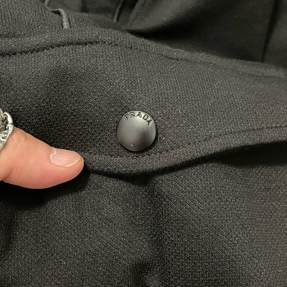 EUC Men Size Small Prada Drawstring Cotton Cargo Pants With Logo Plaque In Black - Picture 9 of 13